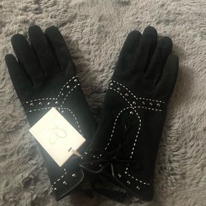 Women’s Suede Gloves Black NWT